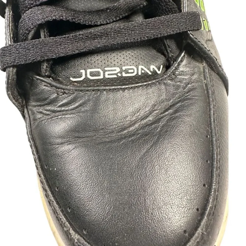 2013 Air Jordan Black Green Basketball Sneakers High Top Athletic Shoes‎ Size 16